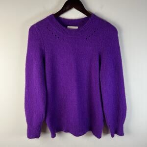 Maison Anje Sweater S Purple Wool Mohair Crew Neck